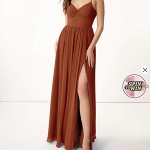 Azazie Zeya Bridesmaid Dress A10 fits like a 6/8 (burnt orange)